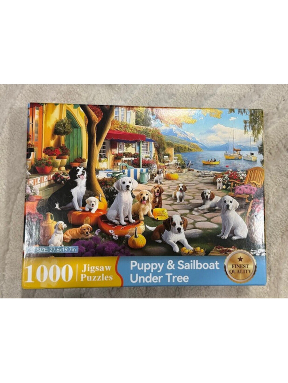 Puppy & Sailboat Under Tree 1000-Piece Jigsaw Puzzle Interlocking 2023